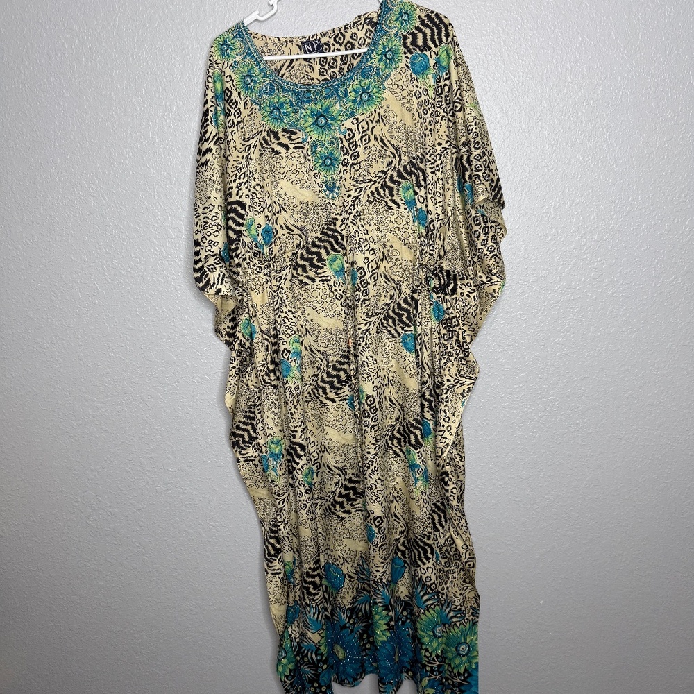 NF Free Size Kaftan Vacation Cover Up Dress -cp - Picture 2 of 7